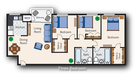 3 Bedroom 2 Bath Type A