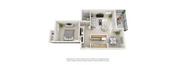 a floor plan of a 1 bedroom apartment with a balcony