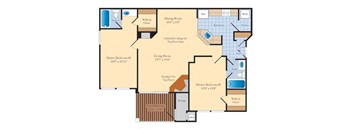a floor plan of a home with bedrooms and baths