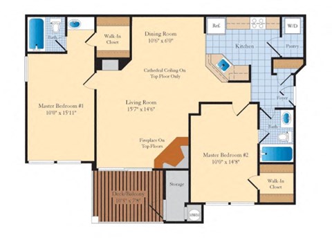 a floor plan of a home with bedrooms and baths