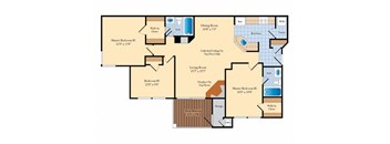 a floor plan of a home with a mix of bedrooms and baths