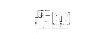 two floor plans of a house with different floors stock illustration