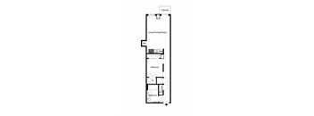 a floor plan of a house with a small footprint