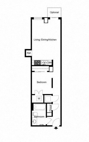 a floor plan of a house with a small footprint