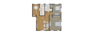 A floor plan of a house with dimensions of each room.