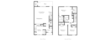 a floor plan of a house with two different floors
