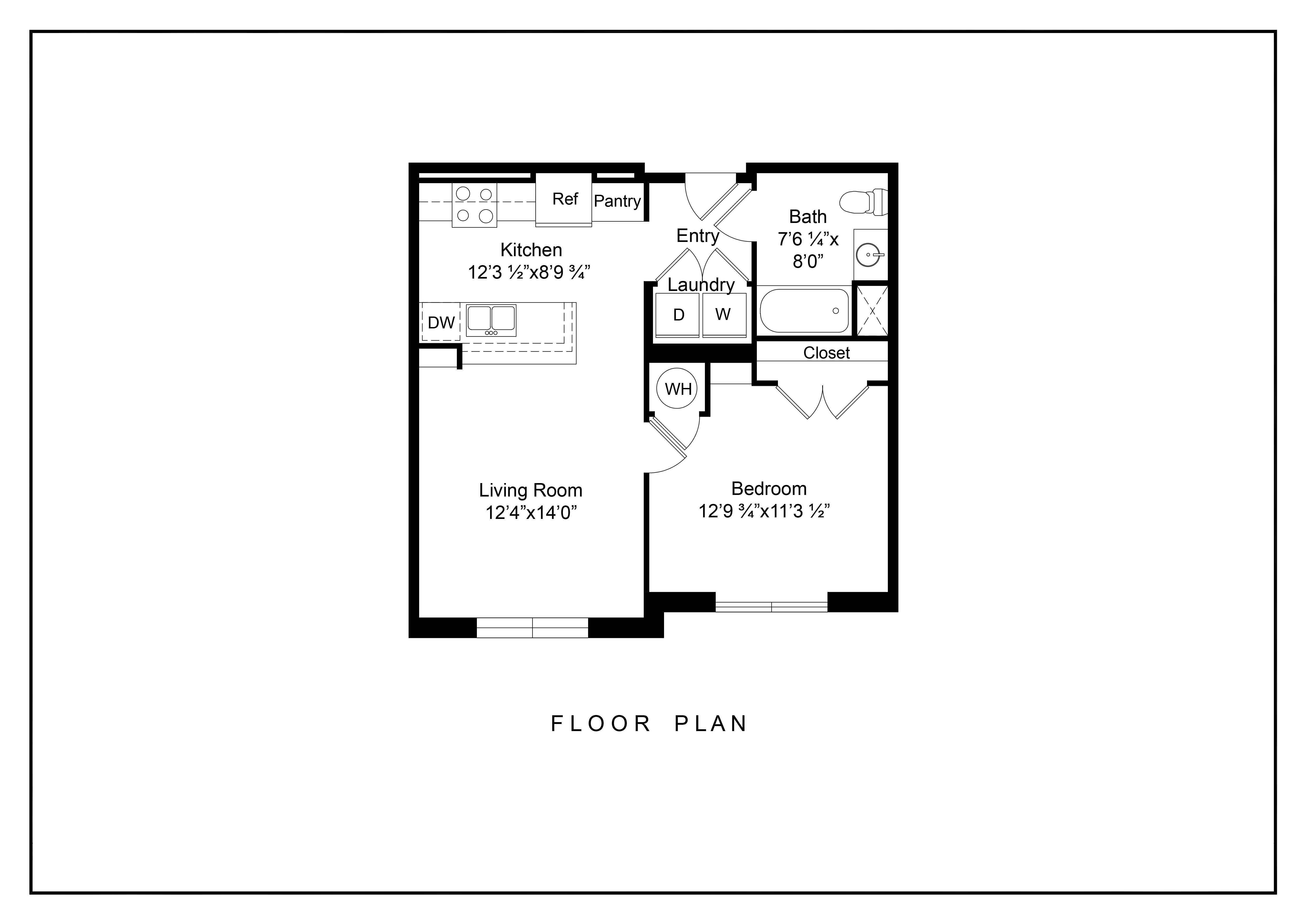 a floor plan of a small house with a bedroom and a living room