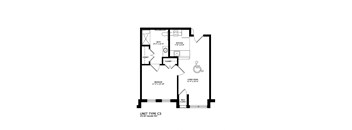 1 bedroom 1 bath 2D Unit C3 floorplan-Legacy Senior Apartments Pittsburgh