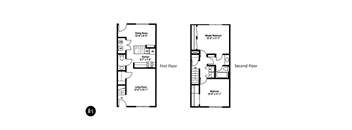 2 bedroom 2 bath A1 2D Townhome, Crawford Square Apartments, Pittsburgh, PA