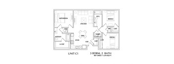 3 bedroom  2D Floorplan-Oleanders at Broadway