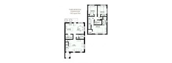 3 Bedroom 2.5 Bath Townhouse 2D Floorplan, West Park Apartments, Tulsa, OK