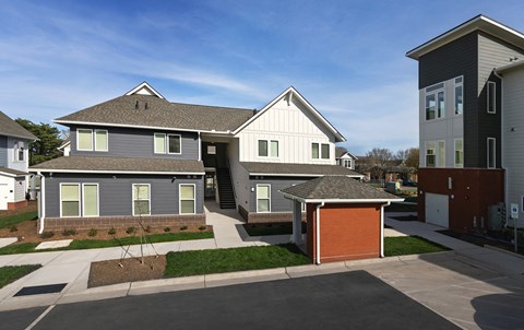 a row of houses on a city street