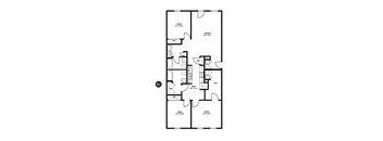 a floor plan of a house showing the bedrooms and the living room
