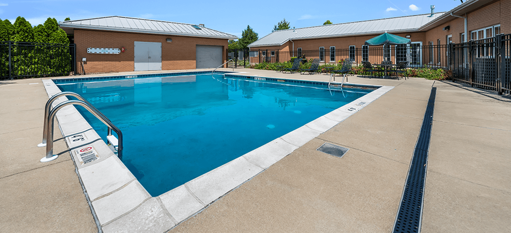 the swimming pool at Duneland Village apartments