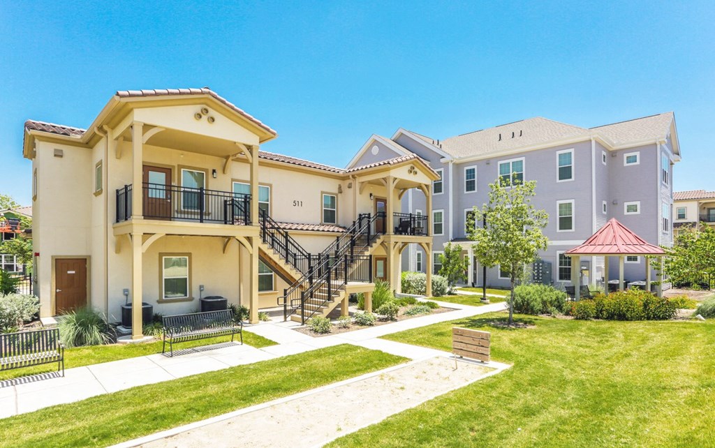 Exterior image of buildings at East Meadows apartments in San Antonio, TX