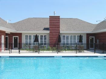 The swimming pool outside the clubhouse at Horace Mann apartments and townhomes in Gary, IN