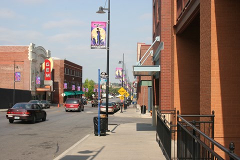 Street view of 18th & Vine neighborhood-Highland Place, Kansas City, MO