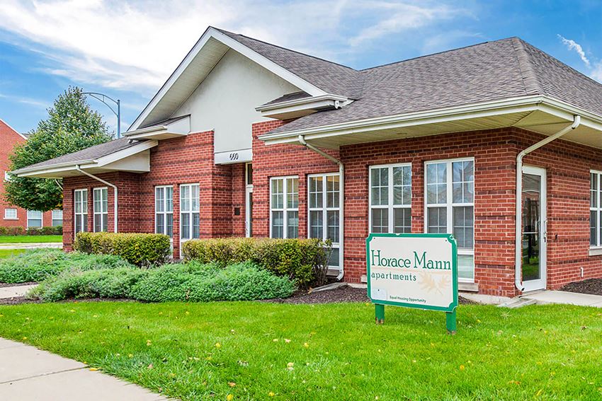 Clubhouse exterior-Horace Mann Apartments, Gary, IN - Photo Gallery 1
