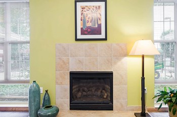 Clubhouse fireplace Clubhouse fireplace-Horace Mann Apartments, Gary, IN - Photo Gallery 6