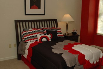 Furnished bedroom-Quimby Plaza Apartments Memphis, TN - Photo Gallery 9