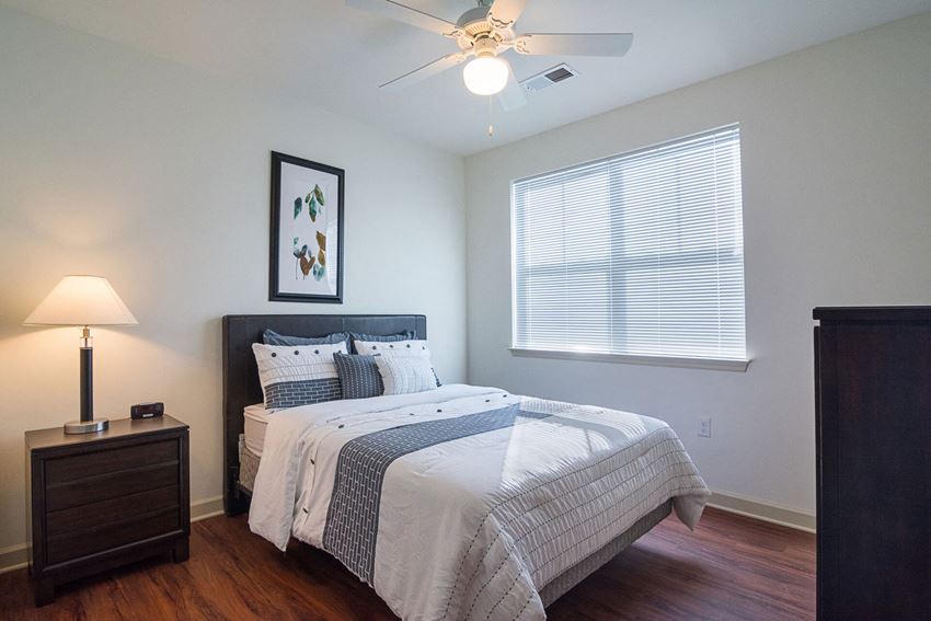 Furnished bedroom Furnished bedroom-The Lofts at Southside, Durham, NC