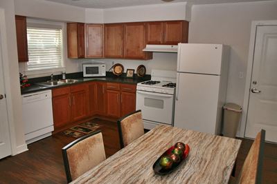 Apartment kitchen area-Oakland Heights Apartments Exterior, Kansas City, MO