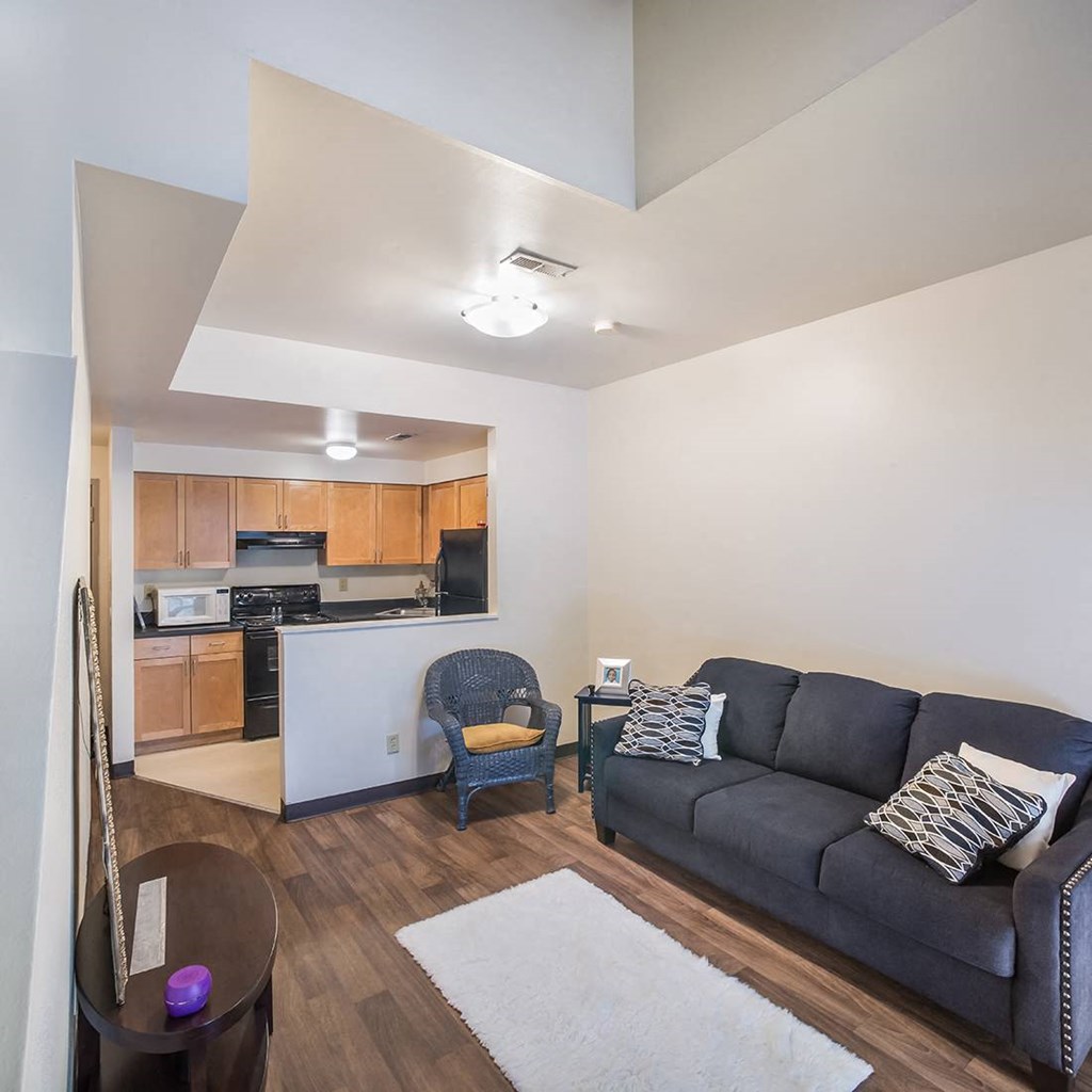 Apartment townhouse living room-The Brewery Apartments St. Louis, MO