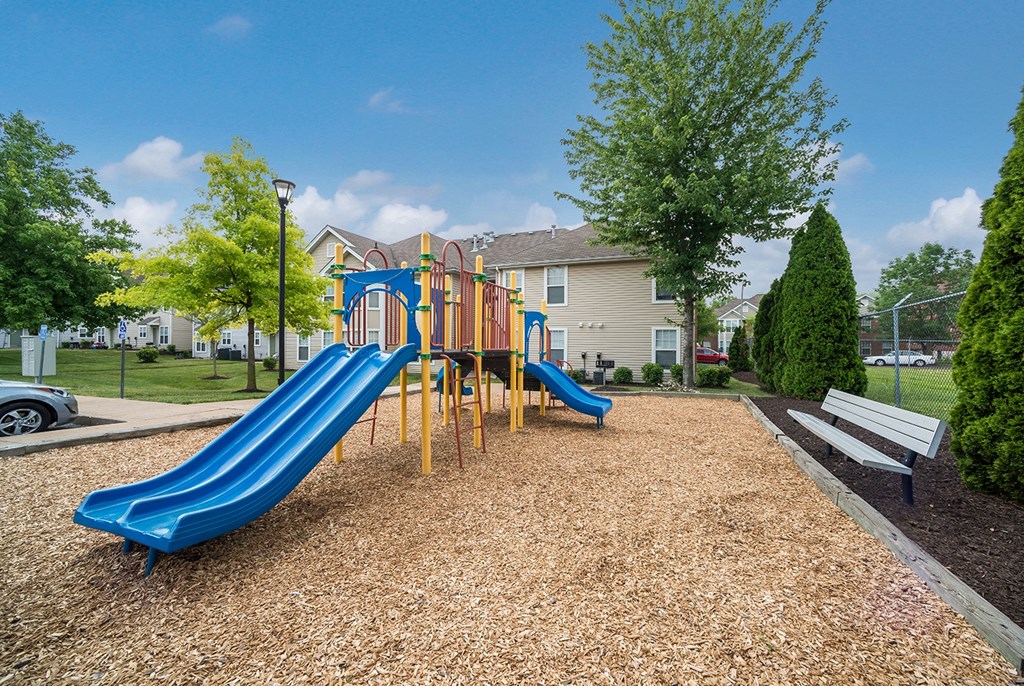 the preserve at ballantyne commons playground with slides and benches