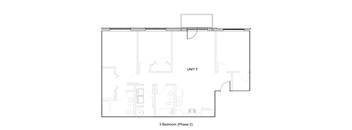 3 Bedroom 2 Bath 2D Floorplan F, West Park Apartments, Tulsa, OK