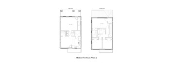 3 Bedroom 3 Bath Townhouse 2D Floorplan M Phase 2, West Park Apartments, Tulsa, OK