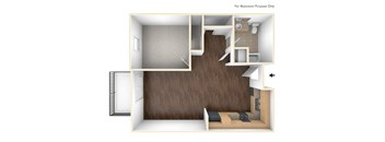 1 Bed 1 Bath floorplan, Santa Cecilia Apartments, Los Angeles CA