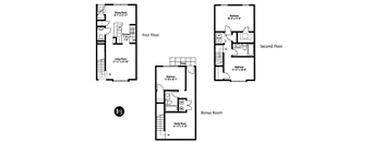 3 Bedroom 2 Bath 2D Floorplan B3 - Crawford Square, Pittsburgh, PA