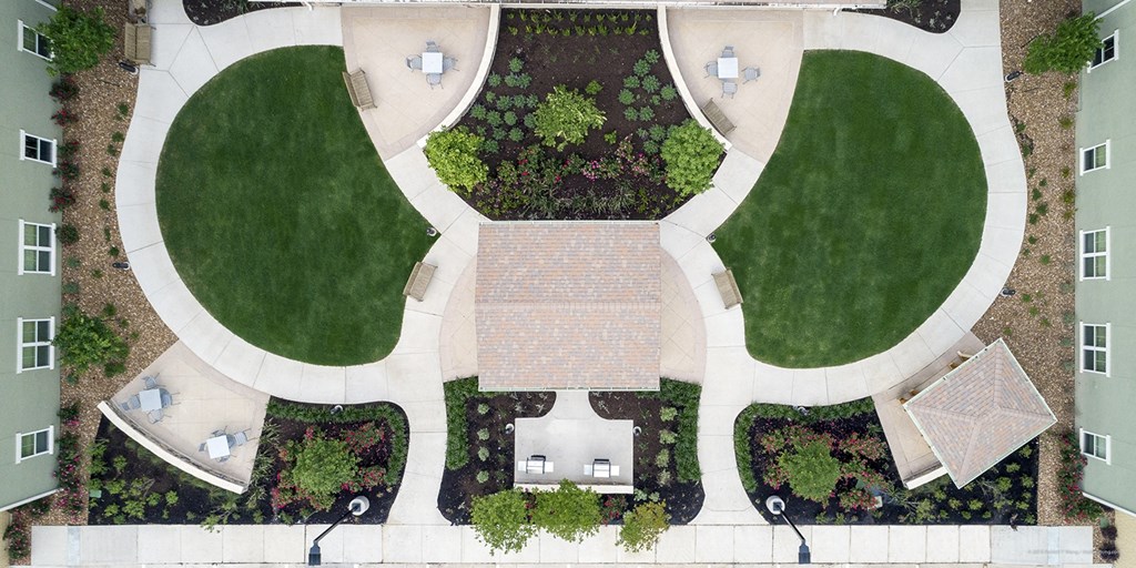 an aerial view of the memorial plaza of the national memorial cemetery of the pacific