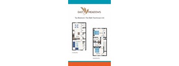 2 Bedroom 2 Bath Townhouses 2D Floorplan East Meadows San Antonio TX