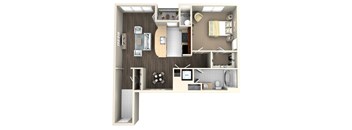 1BA Cooper Floor Plan at The Beacon at Waugh Chapel, Gambrills