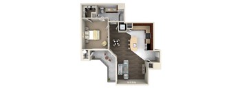 1BA Buckley Floor Plan at The Beacon at Waugh Chapel, Maryland