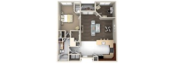 1BA Davenport Floor Plan at The Beacon at Waugh Chapel, Maryland, 21054