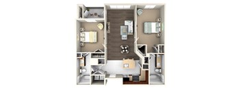 2BA Fenton Floor Plan at The Beacon at Waugh Chapel, Gambrills, MD