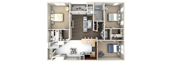 2BA Floor Plan at The Beacon at Waugh Chapel, Gambrills, 21054