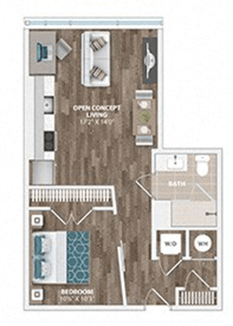 A1A Floor Plan at Sinclaire on Seminary, Virginia, 22311