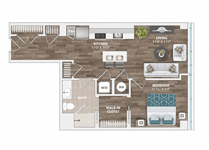 A8A Floor Plan at Sinclaire on Seminary, Alexandria Virginia