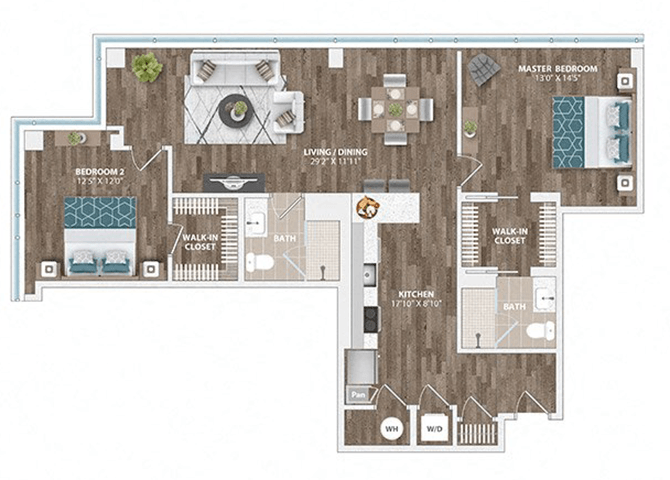 B10B Floor Plan at Sinclaire on Seminary, Alexandria, VA