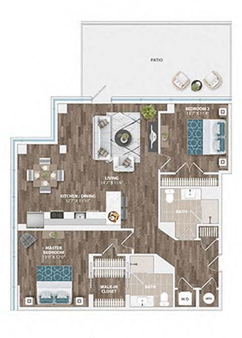 B14B Floor Plan at Sinclaire on Seminary, Alexandria