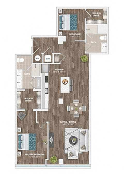 B16B Floor Plan at Sinclaire on Seminary, Alexandria, 22311