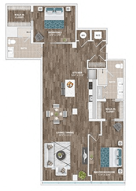 B18B Floor Plan at Sinclaire on Seminary, Alexandria Virginia