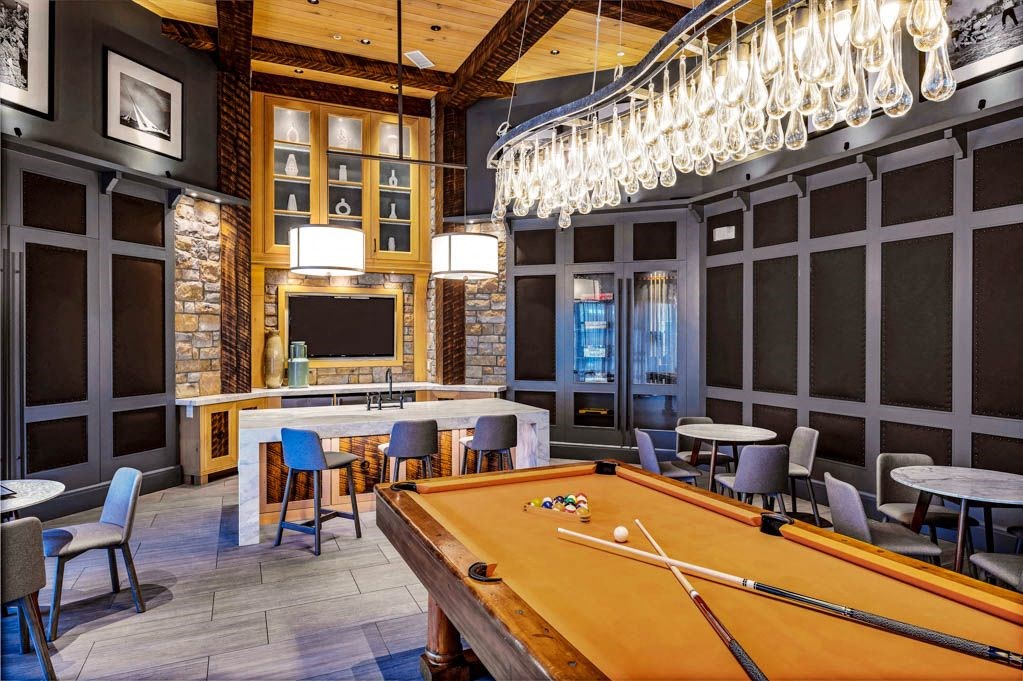 Clubhouse With Billiards Table at The Beacon at Waugh Chapel, Gambrills, MD, 21054