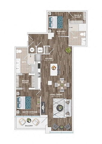 A12D Floor Plan at Sinclaire on Seminary, Alexandria, VA
