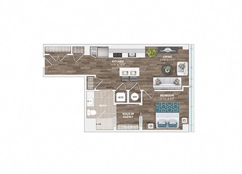 A8A Floor Plan at Sinclaire on Seminary, Alexandria Virginia