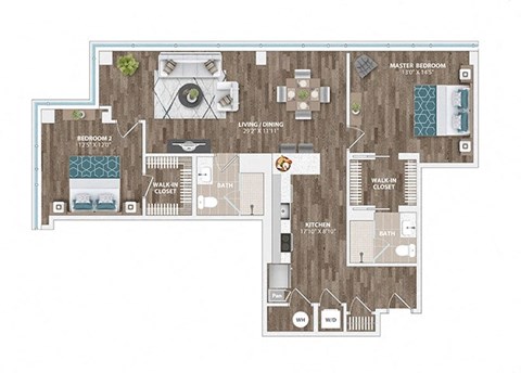 B10D Floor Plan at Sinclaire on Seminary, Alexandria, VA