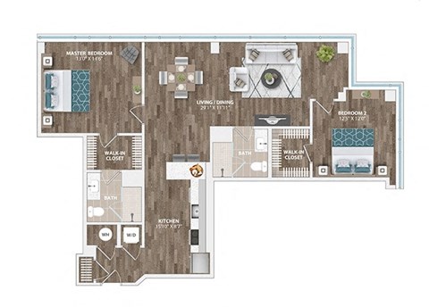 B11D Floor Plan at Sinclaire on Seminary, Alexandria, VA 22311